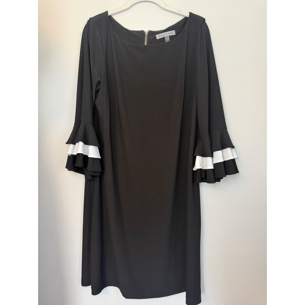 Danny And Nicole Black Bell Sleeve Dress Sz 14